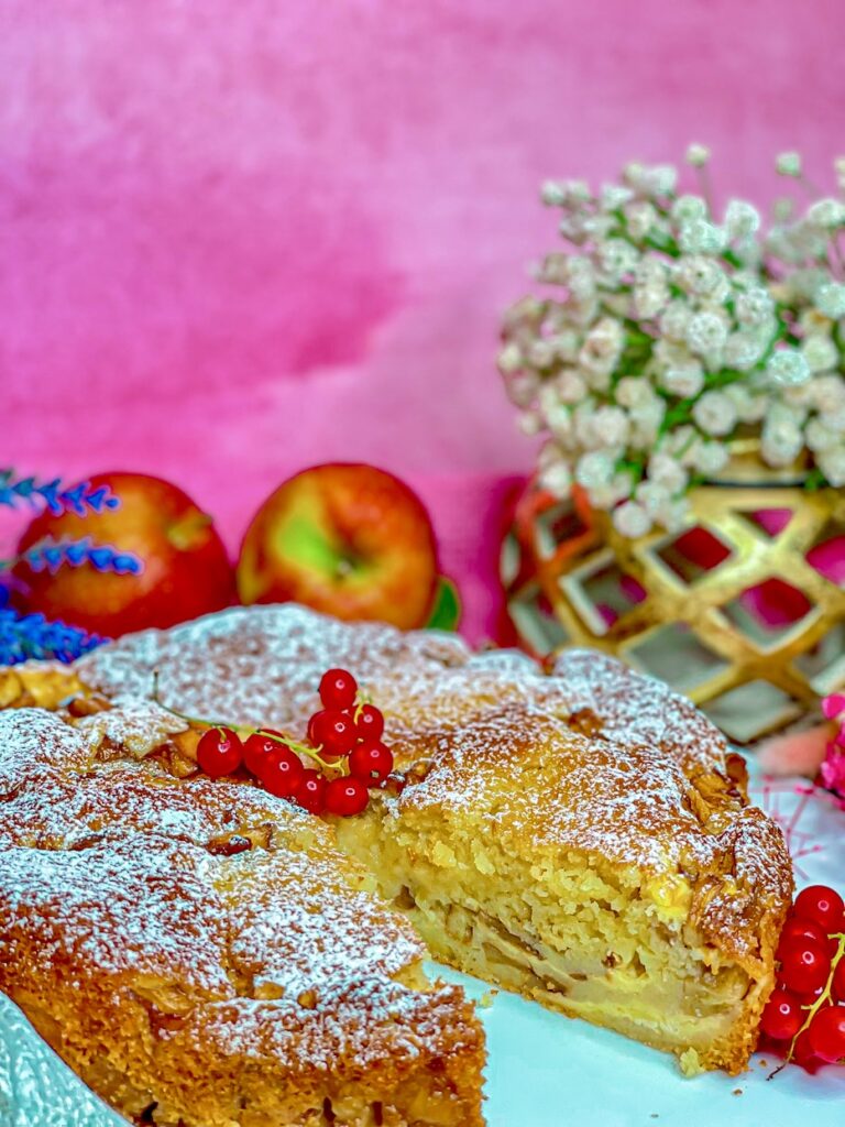 Supersaftiger Apfelkuchen mit Pudding-Frischkäse-Füllung