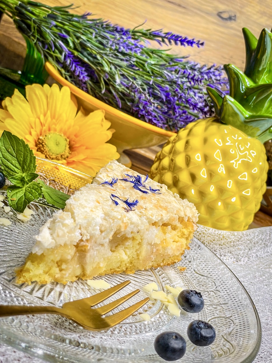 Apfelkuchen mit Kokoshaube Apfelkuchen mit Kokoshaube