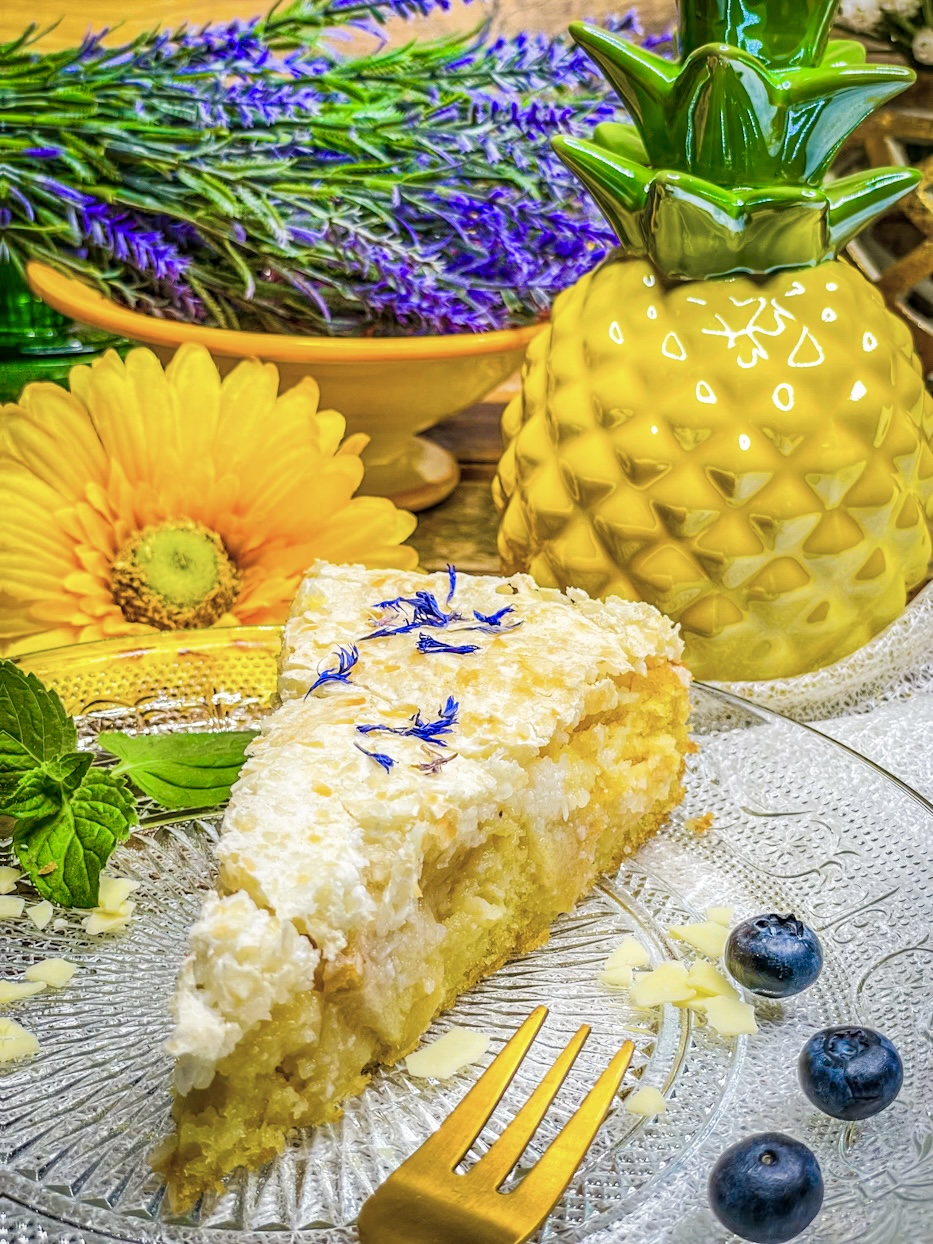 Apfelkuchen mit Kokoshaube Apfelkuchen mit Kokoshaube