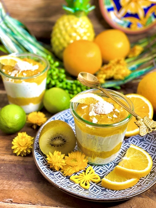 Solero-Dessert im Glas