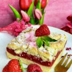 Streuselkuchen mit Himbeeren