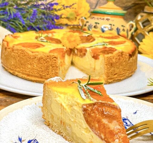 Käsekuchen mit Aprikosen