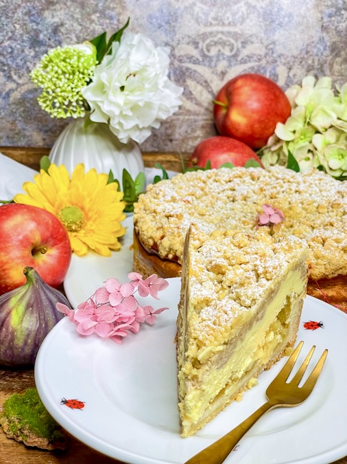 Apfel-Käsekuchen mit Streusel 