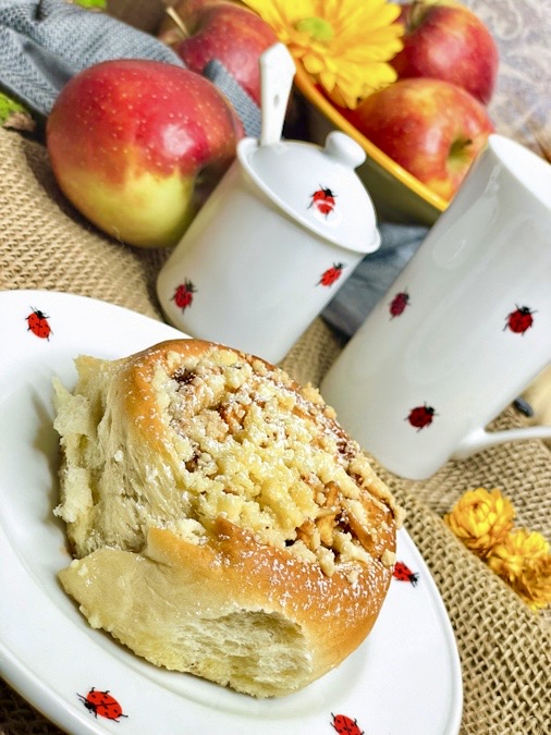 Apfelschnecken & Apfel Zimtschnecken Rezept - einfach saftig & perfekt (9 Stück) 2 Apfelschnecken